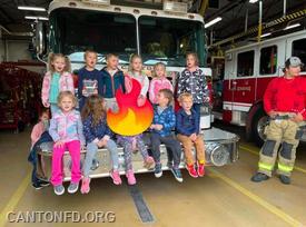 Pre K class visiting the Fire Station